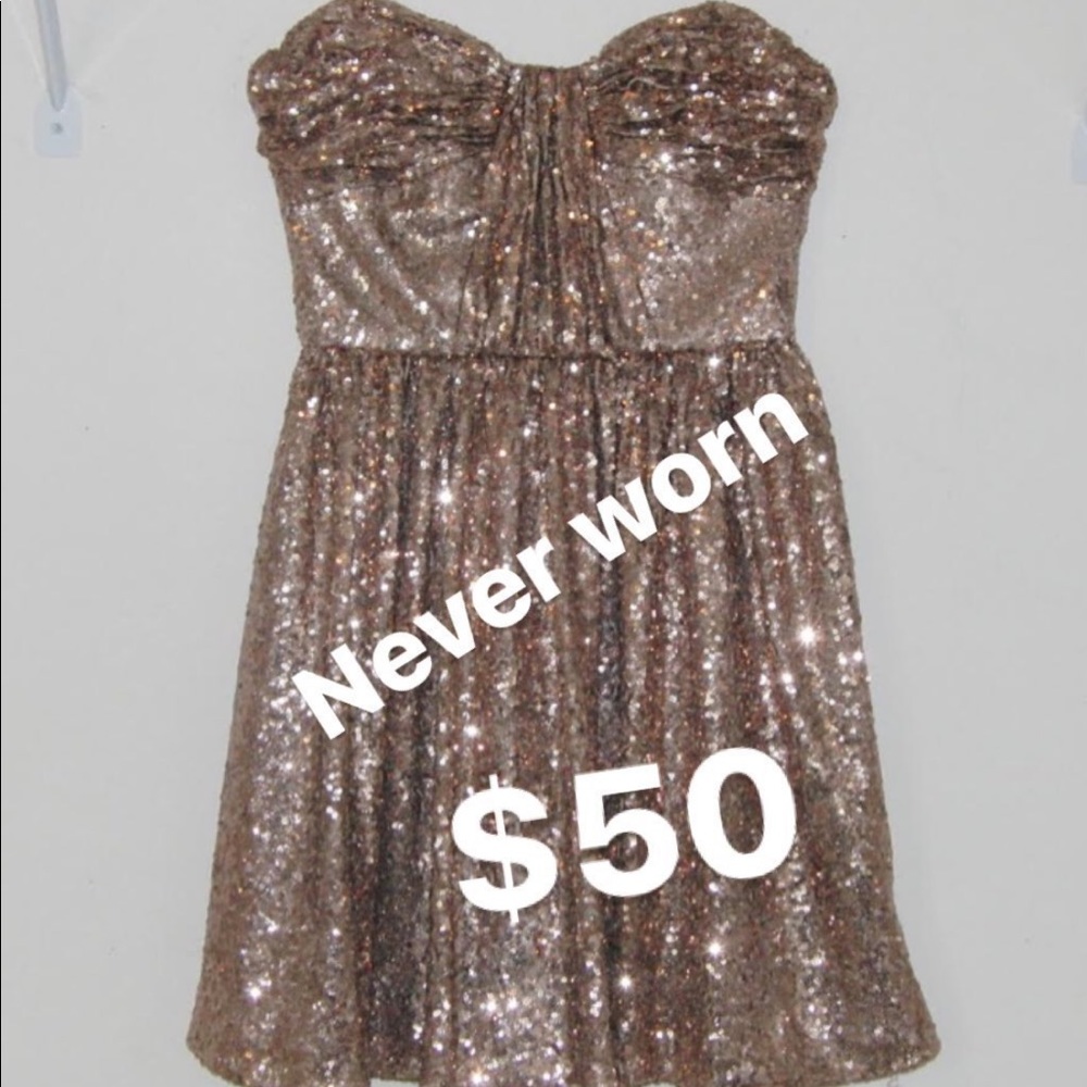 Gold sequin homecoming dress